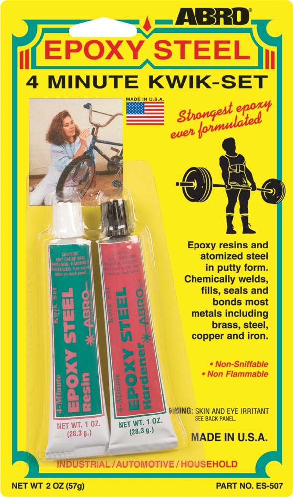 Abro ES-508 Epoxy Steel 4 Min Kwik Set 14.2g Pack