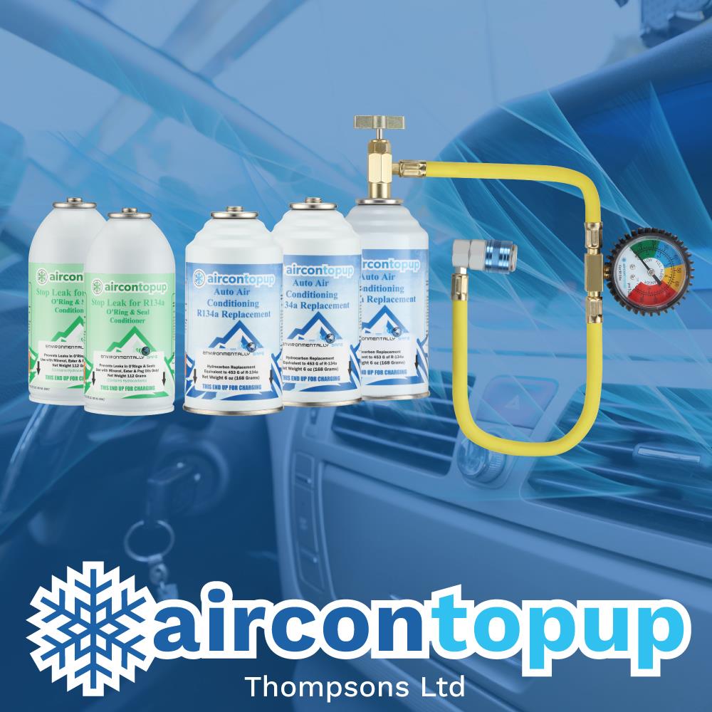 Car Aircon Regas R134a Compatible Refrigerant x3 + Leak Sealer x2 + Professional Type Hose & Gauge Kit