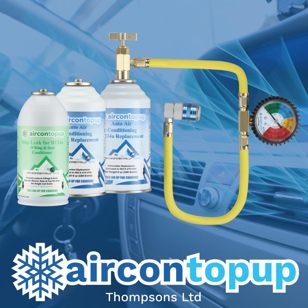 Car Aircon Regas R134a Compatible Refrigerant x2 + Leak Sealer + Professional Type Hose & Gauge Kit