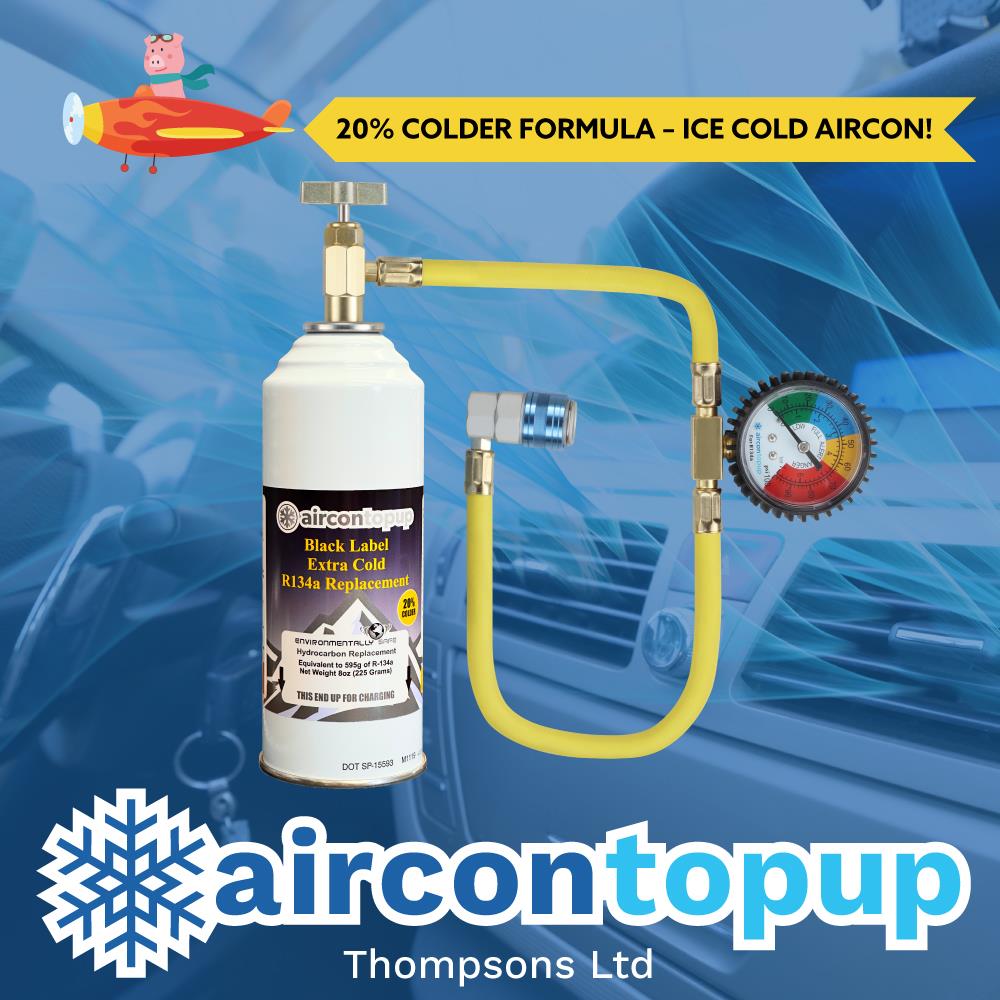 Car Aircon Regas R134a Compatible Extra Cold Refrigerant + Professional Type Hose & Gauge Kit