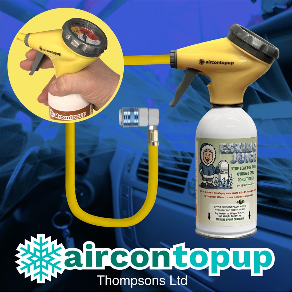 Easy DIY Car Aircon Regas Kit R134a Compatible Leak Sealer & Trigger Hose
