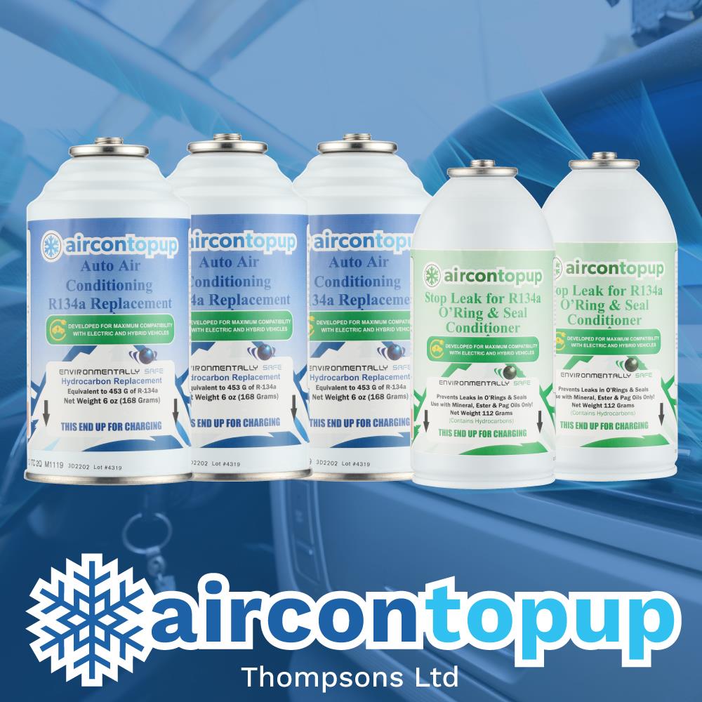 Car Aircon Regas For Hybrid/Electric Vehicles R134a Compatible Refrigerant x3 + Leak Sealer x2