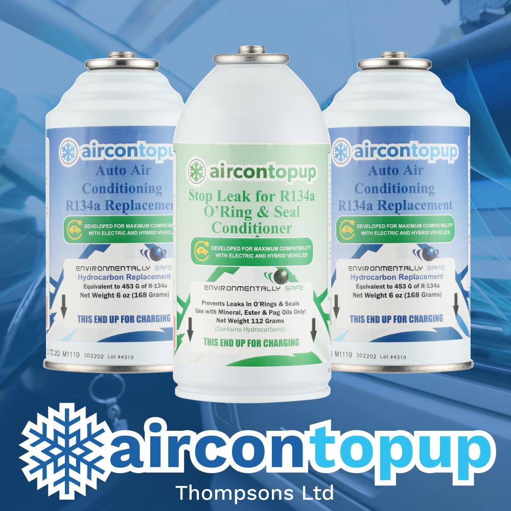 Car Aircon Regas For Hybrid/Electric Vehicles R134a Compatible Refrigerant x2 + Leak Sealer