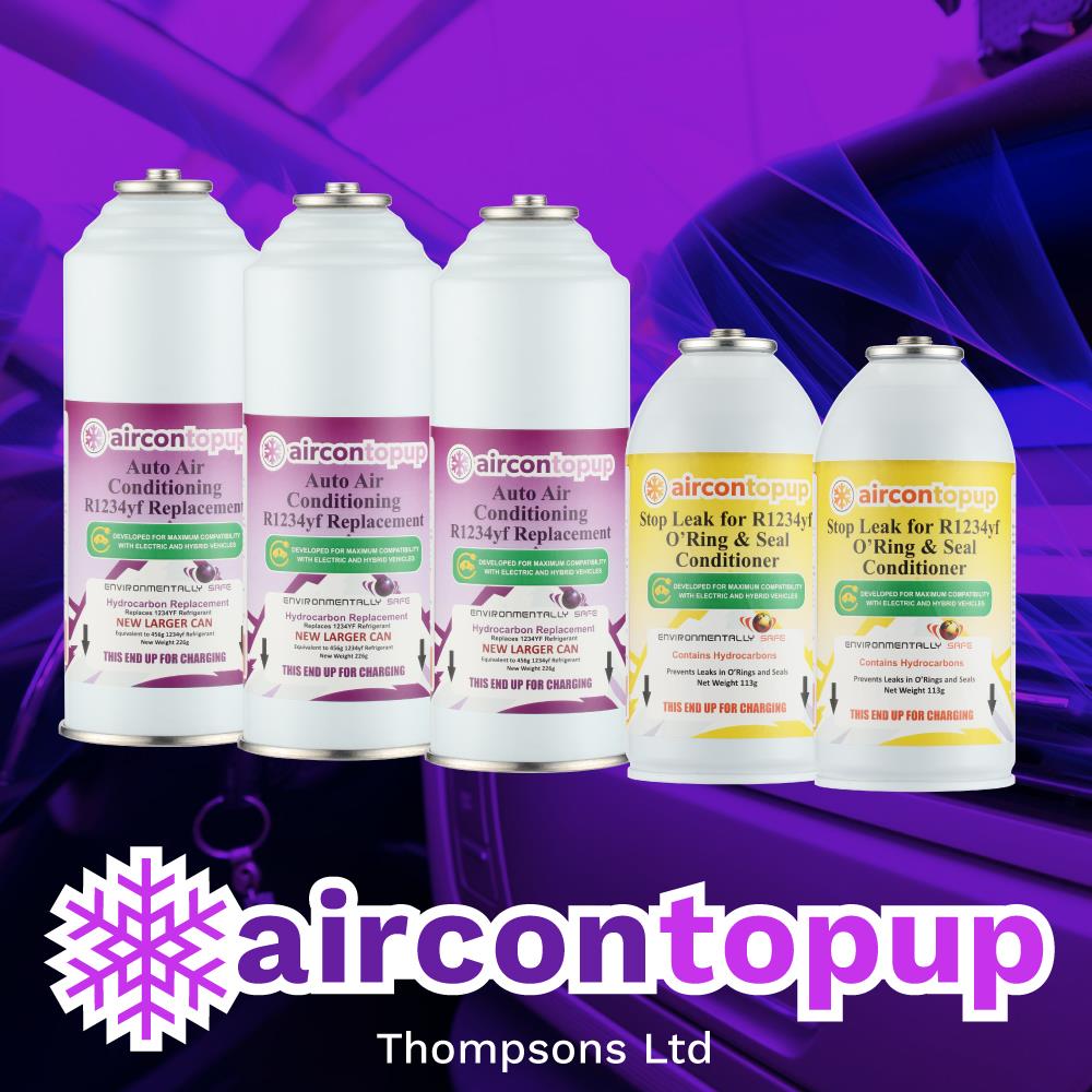 Car Aircon Regas For Hybrid/Electric Vehicles R1234yf Compatible Refrigerant x3 + Leak Sealer x2