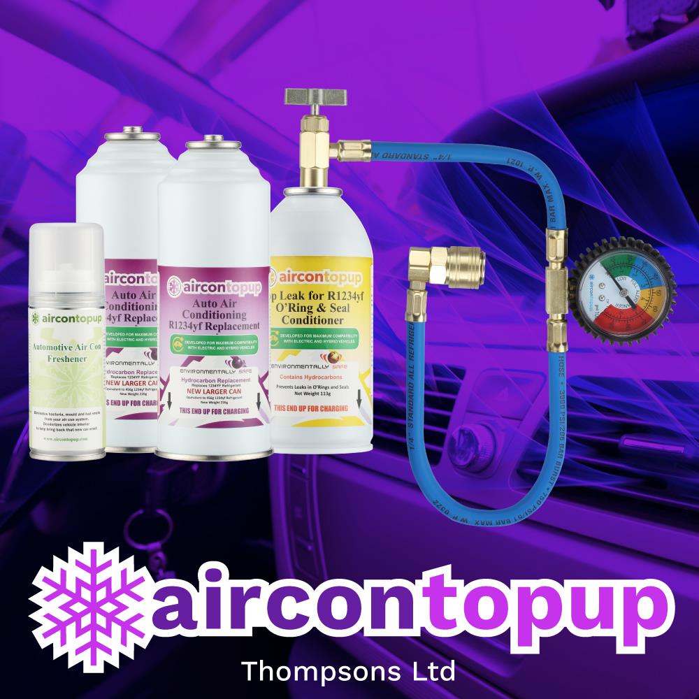 Car Aircon Regas For Hybrid/Electric Vehicles R1234yf Compatible Refrigerant x2 + Leak Sealer + Sanitiser + Professional Type Hose & Gauge Kit