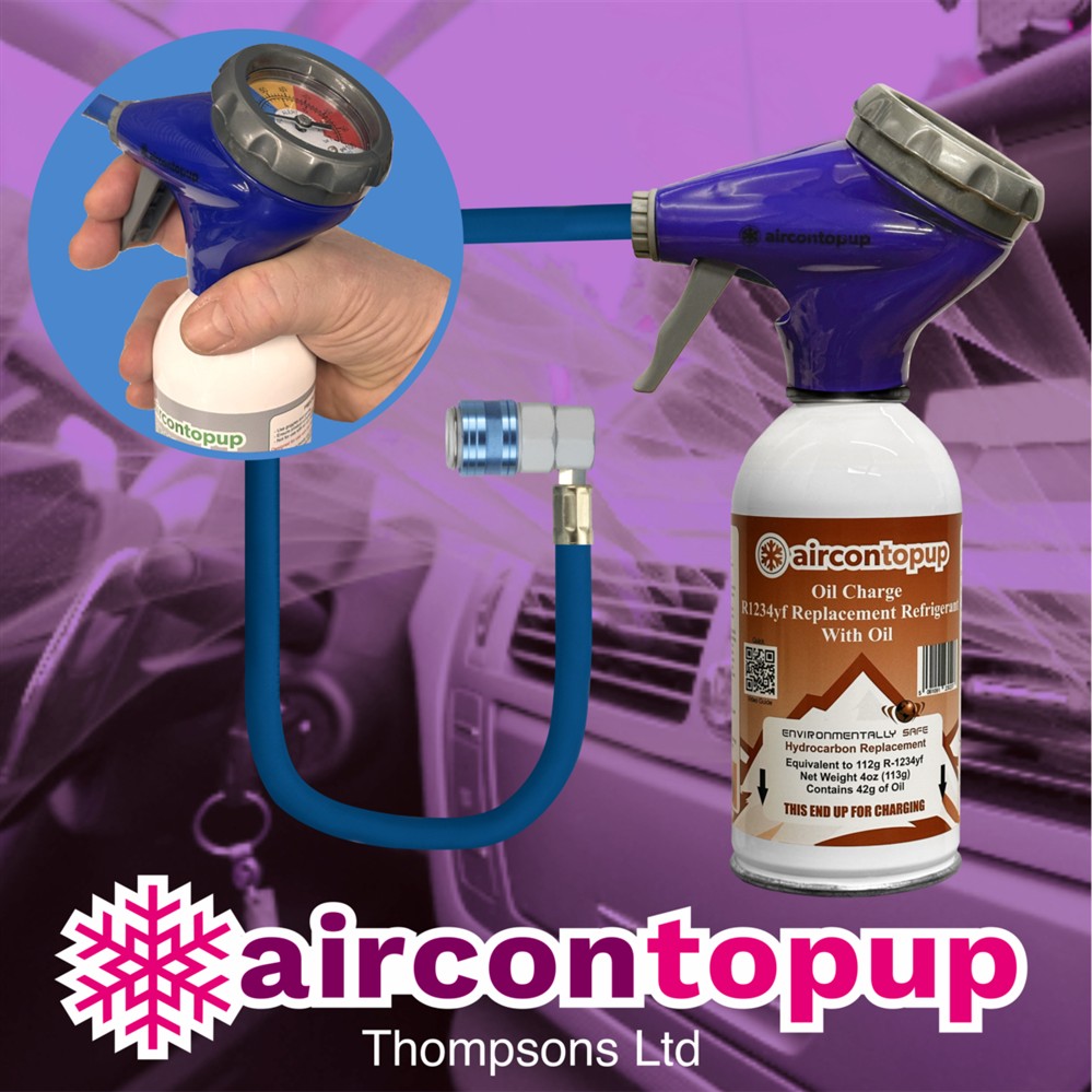 Car Aircon Regas R1234yf Compatible Refrigerant With Compressor Oil + Trigger Hose