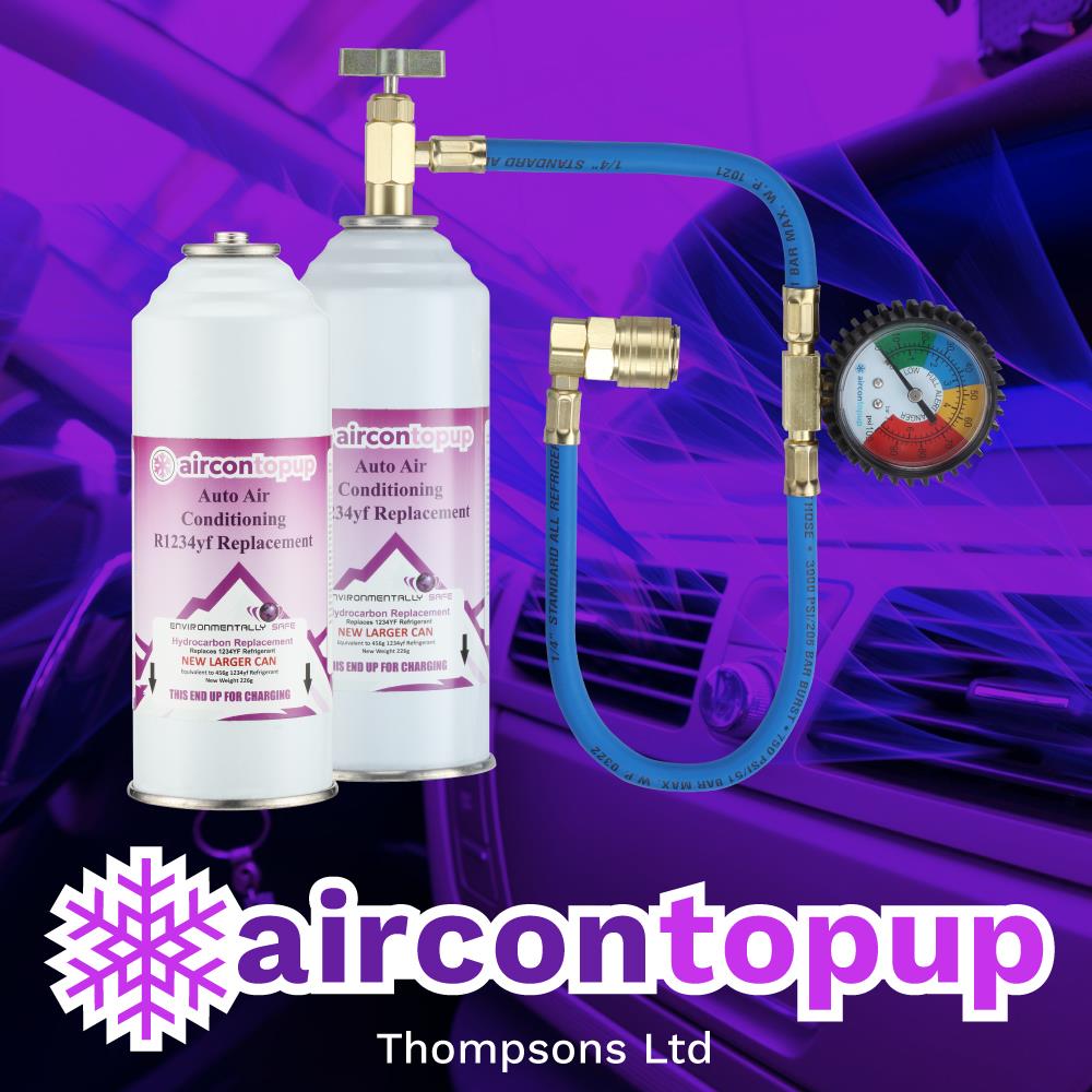 Car Aircon Regas R1234yf Compatible Refrigerant x2 + Professional Type Hose & Gauge Kit