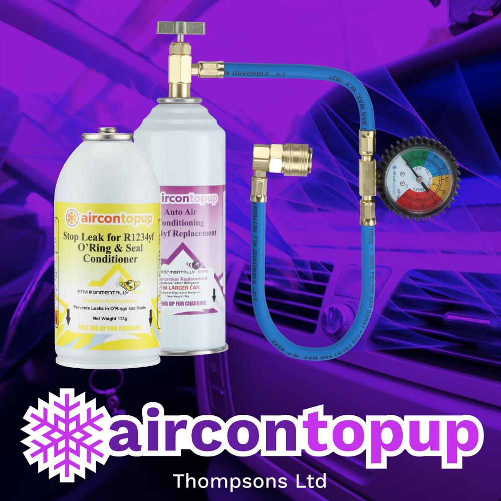Car Aircon Regas R1234yf Compatible Refrigerant + Leak Sealer + Professional Type Hose & Gauge Kit