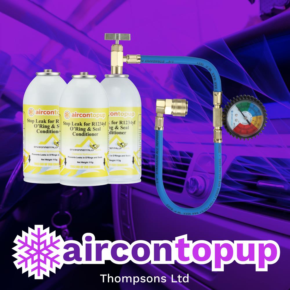 Car Aircon Regas R1234yf Compatible Leak Sealer x3 + Professional Type Hose & Gauge Kit
