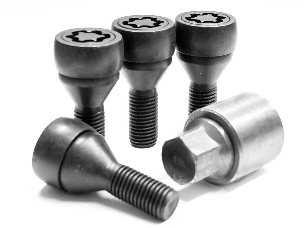 074/5-BK Black Wheel Lock Bolts Mini New Mini Mk1 2002>2006