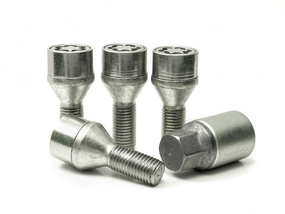 Set of 4 EVO5 MK5 Wheel Locking Bolts Hex:17mm (M12x1.5) Len:50.5mm Thread:25mm