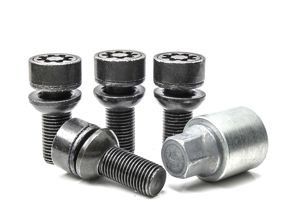 099/5-BK EVO5 MK5 Black Wheel Lock Bolts Audi TT Mk1 1998>2002