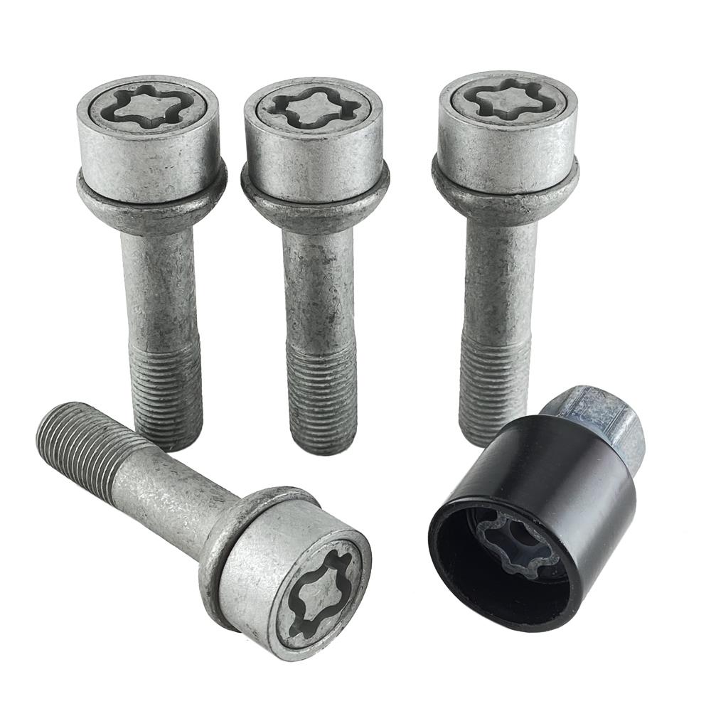 Set of 4 EVO5 MK5 Wheel Locking Bolts Hex:19mm (M14x1.5) Len:73.3mm Thread:52mm