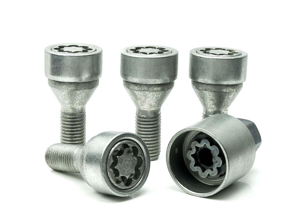 187/5 EVO5 MK5 Silver Wheel Lock Bolts Vauxhall Meriva 2004>