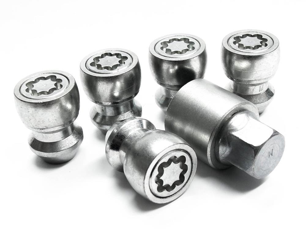 Set of 5 EVO5 MK5 Wheel Locking Nuts (Seat:60Deg) Hex:19mm (1/2 UNF) Len:34.5mm