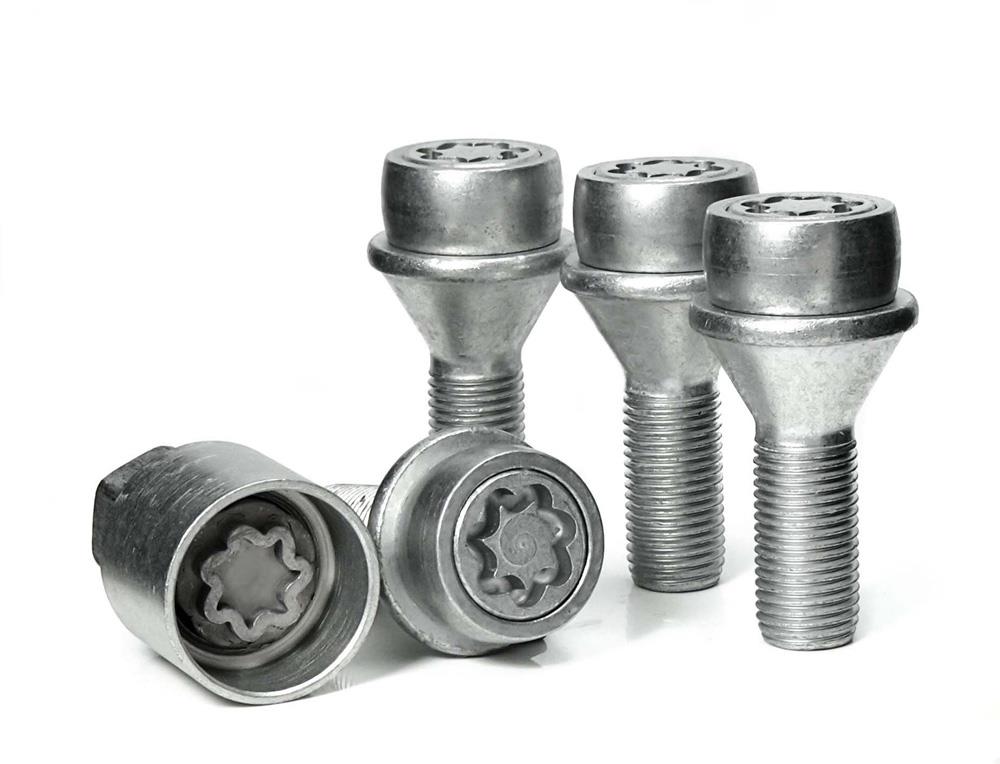 Set of 4 EVO5 MK5 Wheel Locking Bolts Hex:24mm (M14x1.5) Len:58mm Thread:29mm