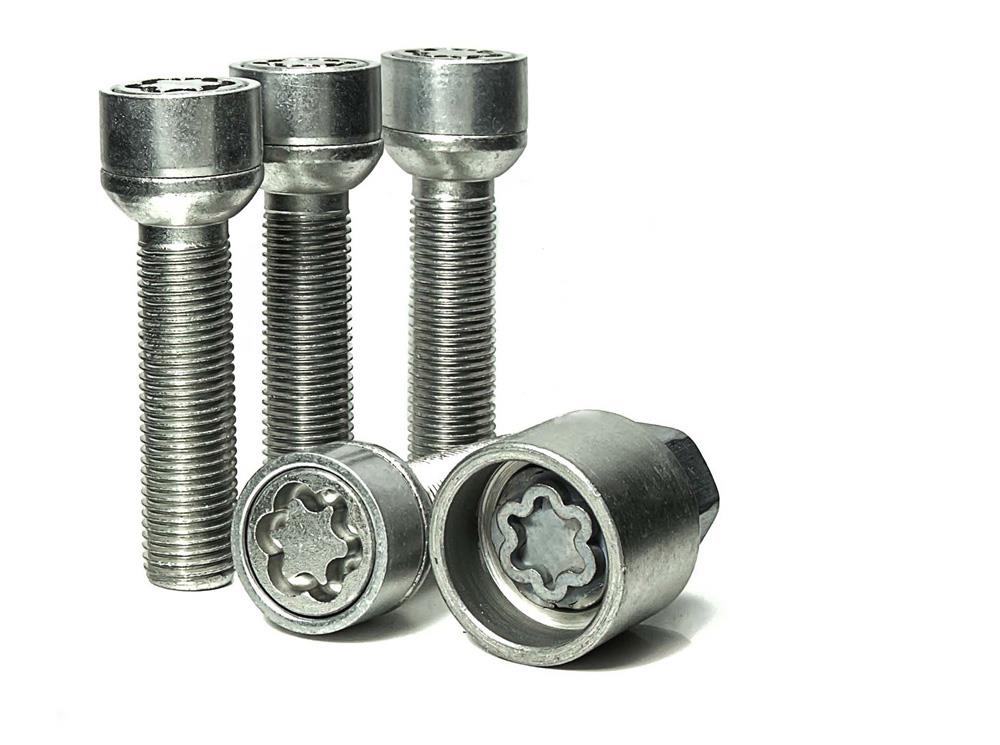 Set of 4 EVO5 MK5 Wheel Locking Bolts Hex:19mm (M14x1.5) Len:72mm Thread:52mm