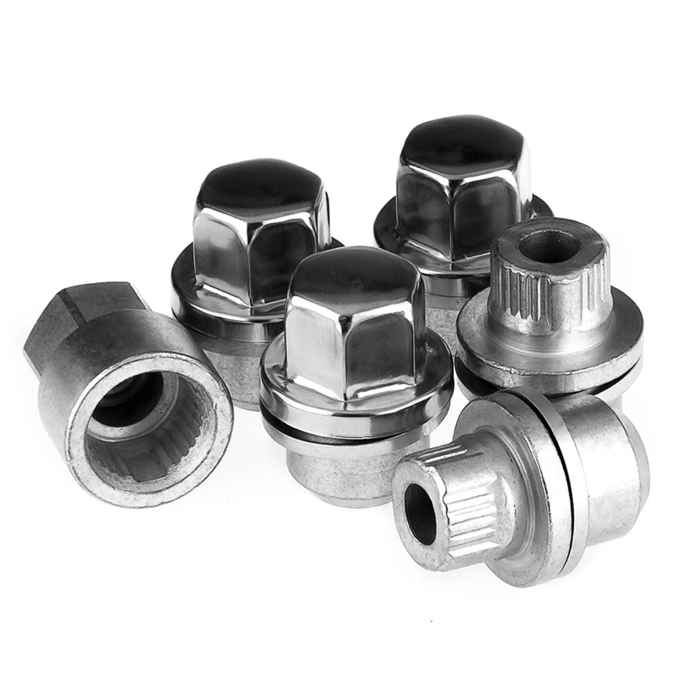 EAFC/C Silver Wheel Lock Nuts Land Rover Defender 1990>2017