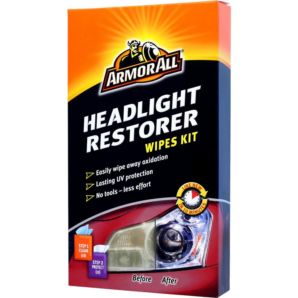 Armorall 18514ML6A Car Headlight Headlamp Restorer Restoration & Sealant Wipes Kit