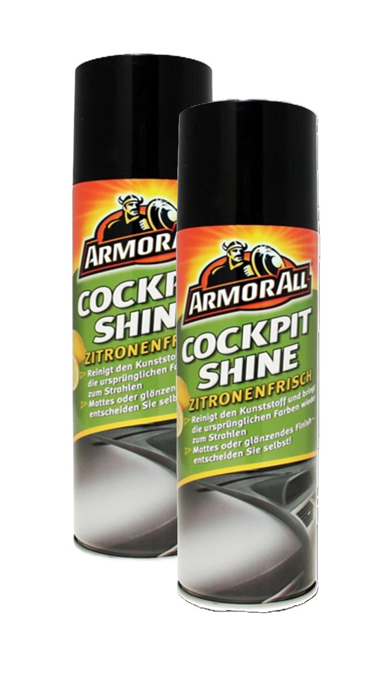 Armorall 85500EN Car Cleaning Detailing Interior Cockpit Lemon Fresh Shine 500ml 2 Cans
