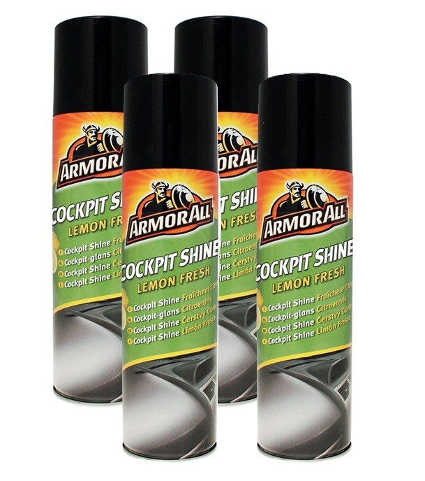 Armorall 85500EN Car Cleaning Detailing Interior Cockpit Lemon Fresh Shine 500ml 4 Cans 