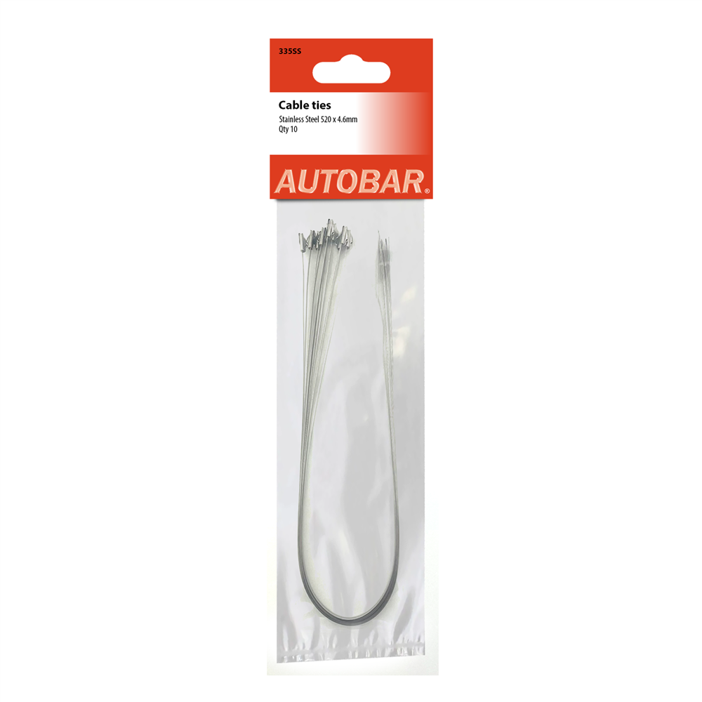 335SS Autobar Metal Cable Ties 520 X 4.6mm X 10