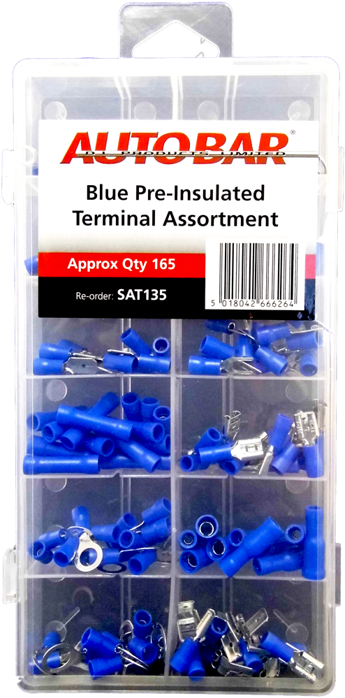 SAT135 Autobar Assorted Blue Pre Insulated Terminals X 165