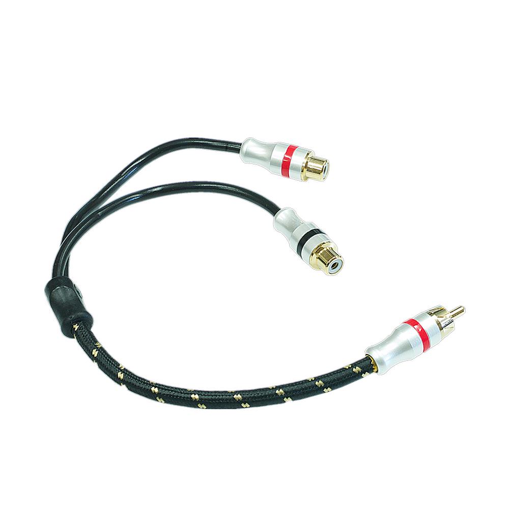 Bassface PRCAYM.2 Quad Core Pure OFC Twist Shielded RCA Audio Y Lead Splitter 1M 2F