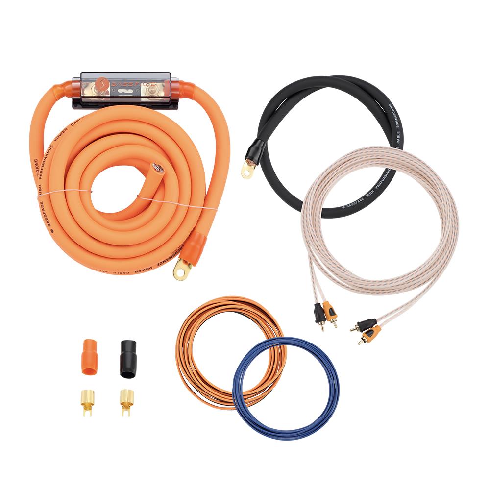 Bassface VOLT/0 0AWG (53mm) 150A ANL Fused Prewired & Crimped 5m Super Flexible Amplifier Wiring Kit (30%OFC/2989 Strand)