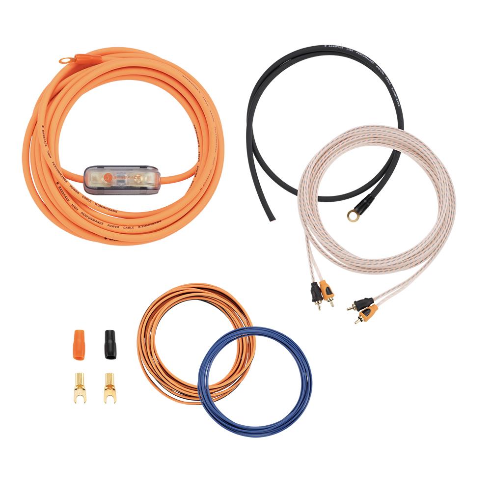 Bassface VOLT/8 8AWG (8.3mm) 80A Mini-ANL Fused Prewired & Crimped 5m Super Flexible Amplifier Wiring Kit (30%OFC/469 Strand)