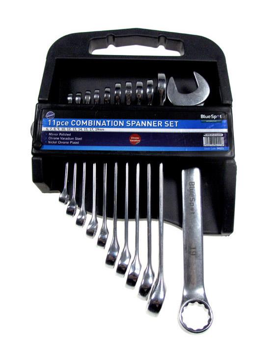 Blue Spot 04111 11 Piece Metric Combination Spanner Set (6-19mm)