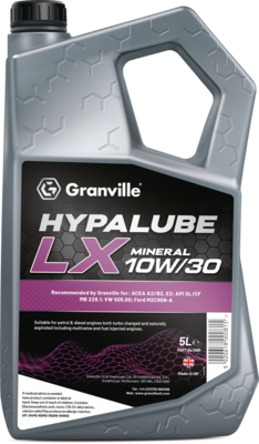 Granville 0081 Hypalube LX 10W/30 Mineral Engine Oil Trade 5 Litre Pack