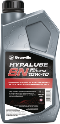 Granville 0095 Hypalube SN 10W/40 Semi Synthetic Engine Oil 1 Litre Single
