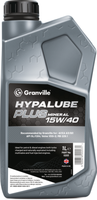 Granville 0203 Hypalube Plus 15W/40 Mineral Engine Oil Trade 1 Litre Pack
