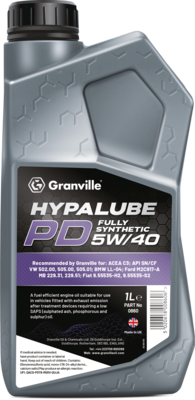 Granville 0860 Hypalube PD 5W/40 Full Synthetic Engine Oil Trade 1 Litre Pack