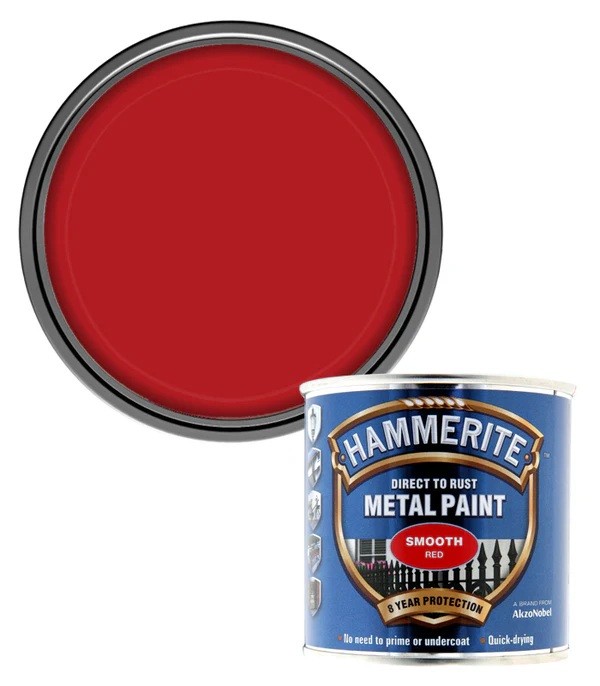 Hammerite 5084869 Smooth Red Metal Paint - 250ml