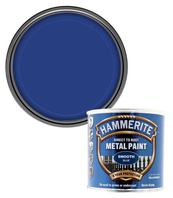 Hammerite 5084884 Smooth Blue Metal Paint - 250ml