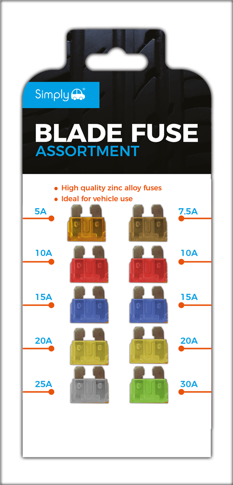 BF819 Simply Auto PK10 Standard Blade Fuse Assortment