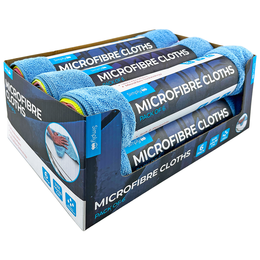 CLE020 Simply Auto Rolls Of 6 Microfibre Cloths