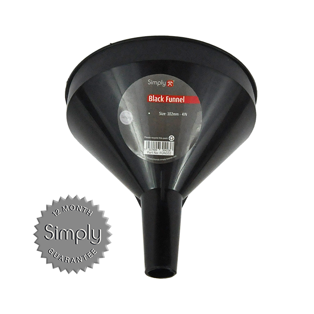 FUN102 Simply Tools 102mm (4In) Black Funnel