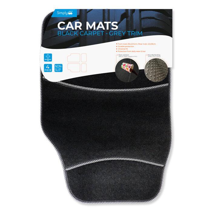 MR2002 Simply Auto Grey Trim Carpet Car Mats