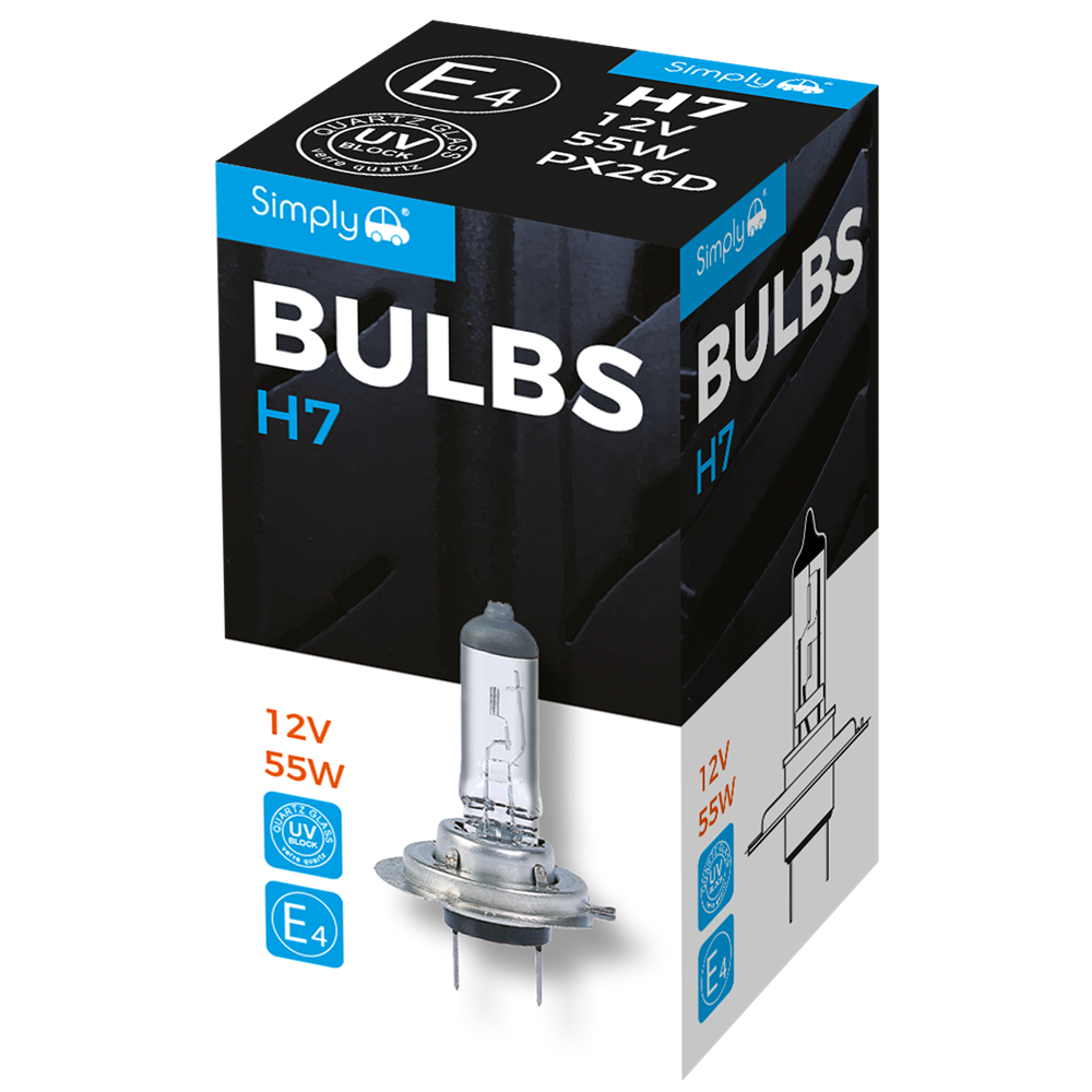S499 Simply Auto H7 Headlight Bulb Boxed 12V 55W PX26D