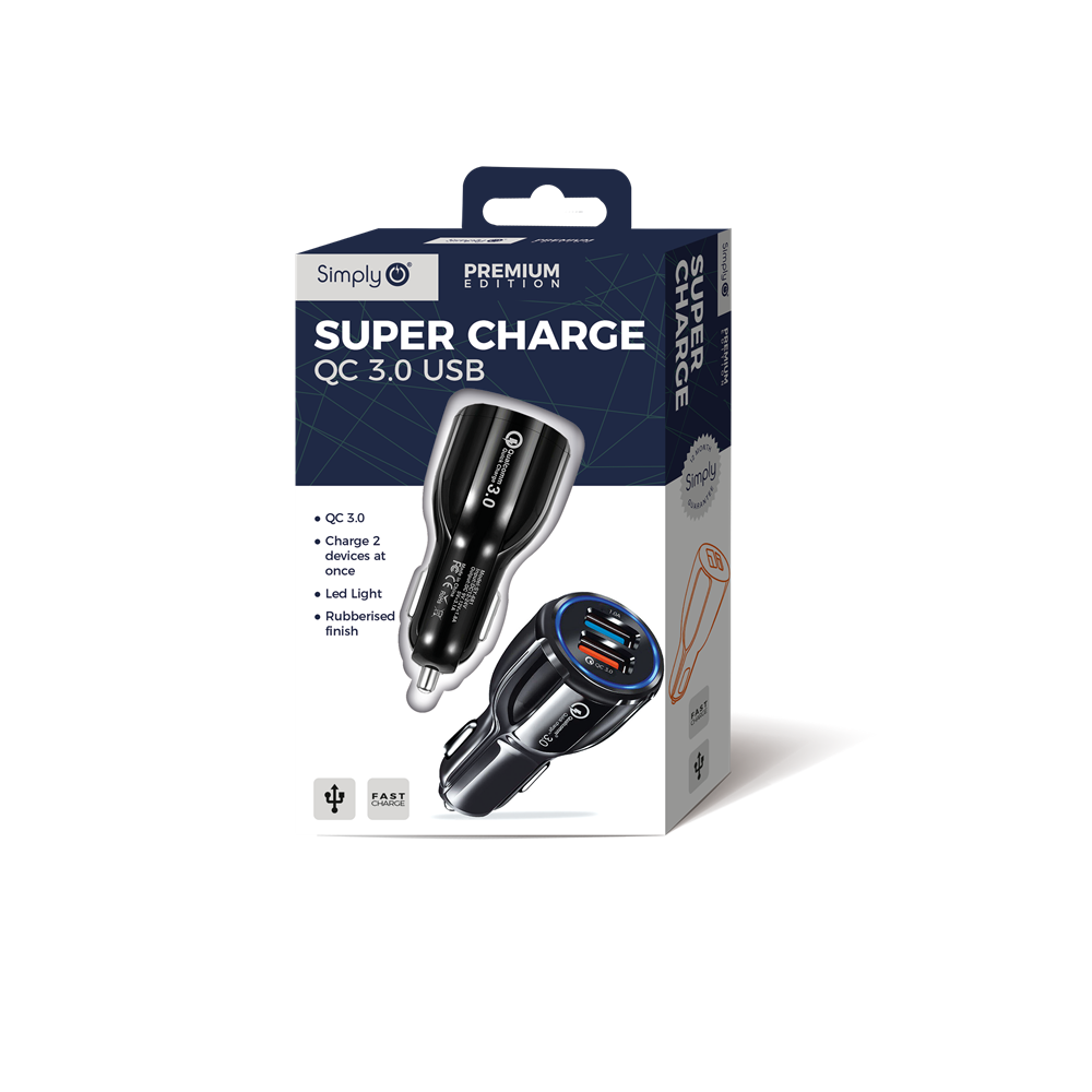 SUSB02 Simply Power Super Charge USB 1*Qc3.0 1*1Amp