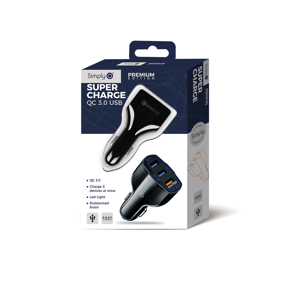 SUSB03 Simply Power Dual USB Super Charge - 1*Qc3.0 And 2*2.1Amp