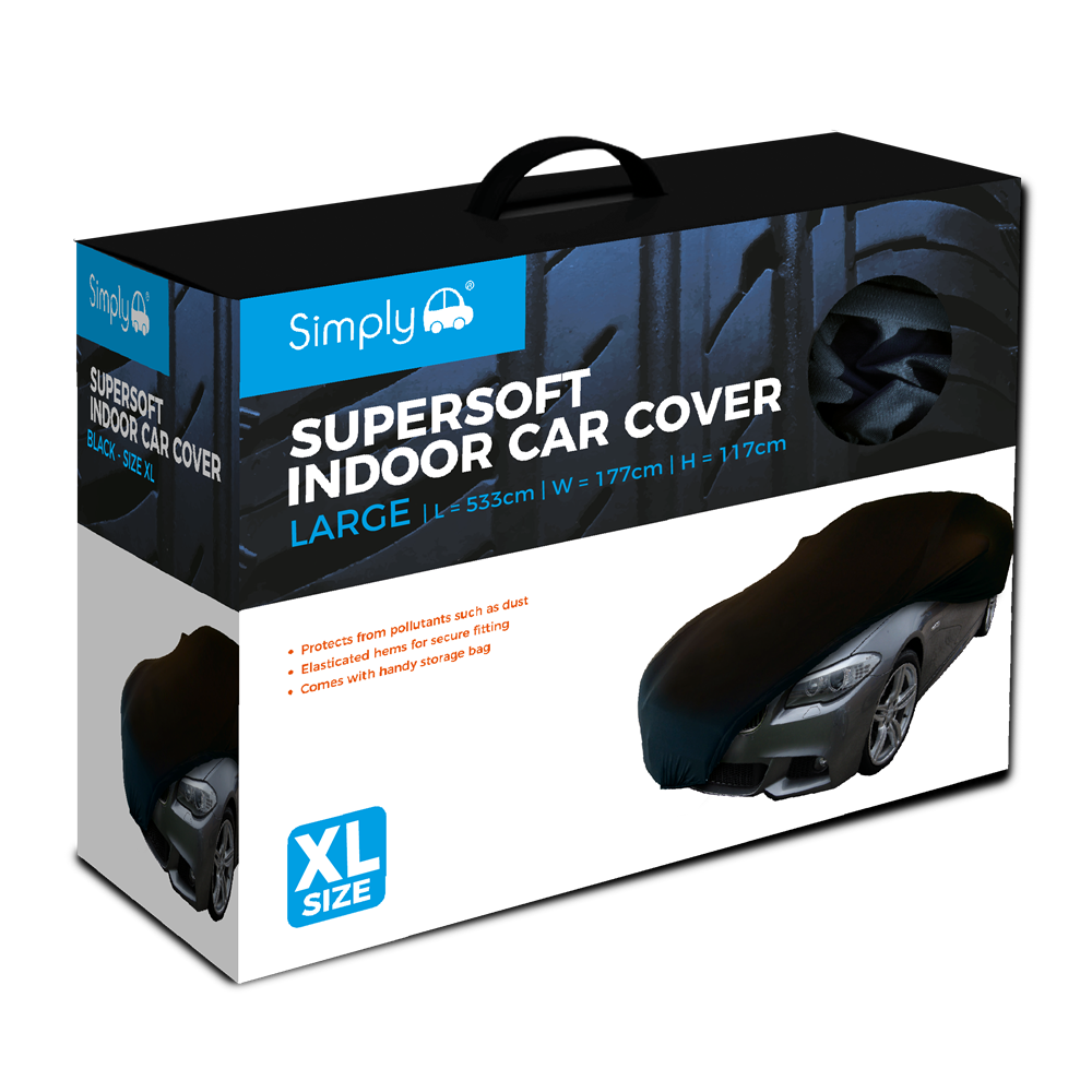 SWCC4 Simply Auto 'Xl' Supersoft Indoor Car Cover Black