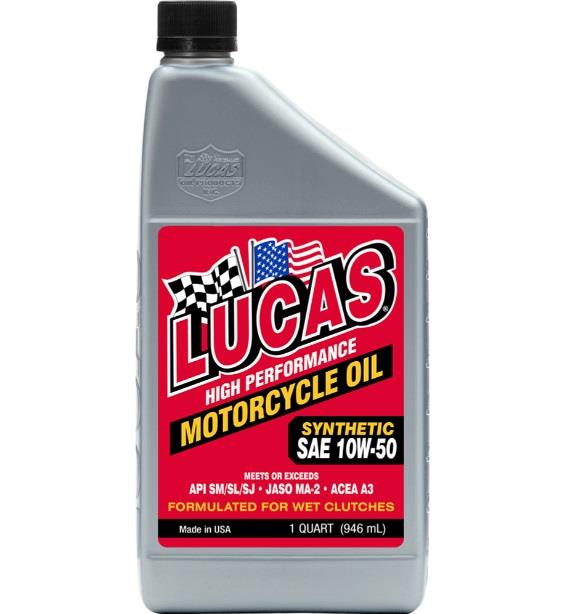 Lucas Oil 40716 High Performance Motorcycle Oil Fully Synthetic SAE 10W/50 946ml