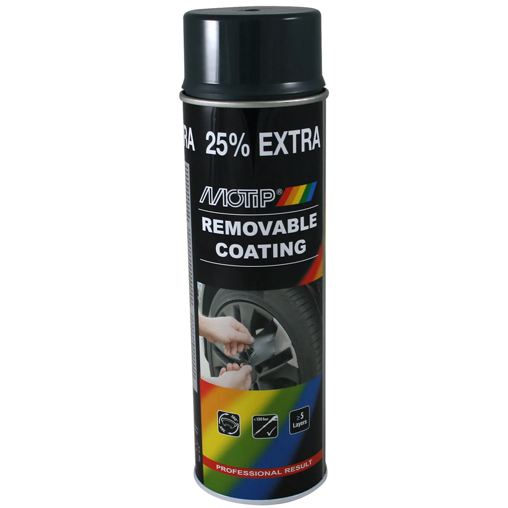 Motip M04304 Sprayplast Paint Carbon Glossy Strippable Paint 500ml