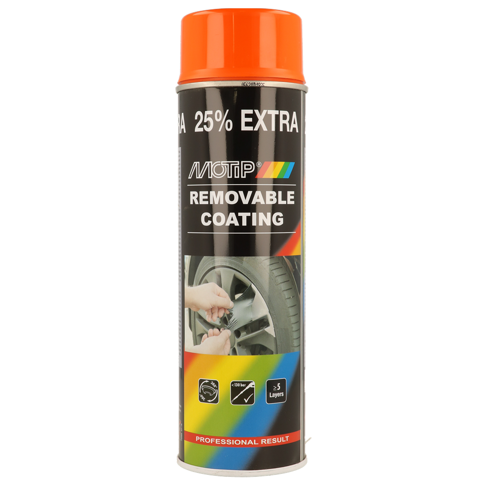 Motip M04306 Sprayplast Paint Orange Glossy Strippable Paint 500ml