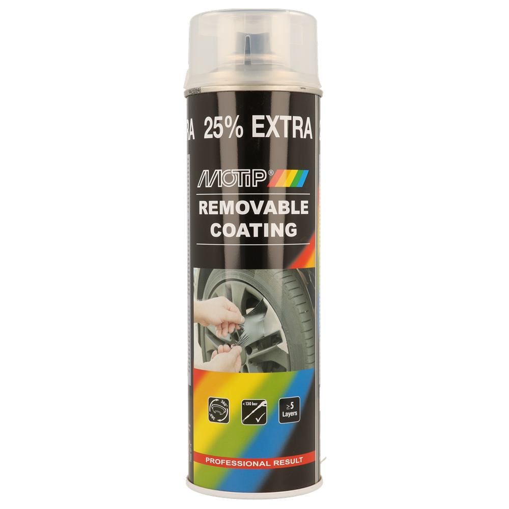 Motip M04307 Sprayplast Paint Transparent Glossy Strippable Paint 500ml