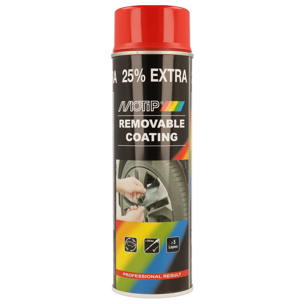Motip M04309 Sprayplast Paint Red Glossy Strippable Paint 500ml